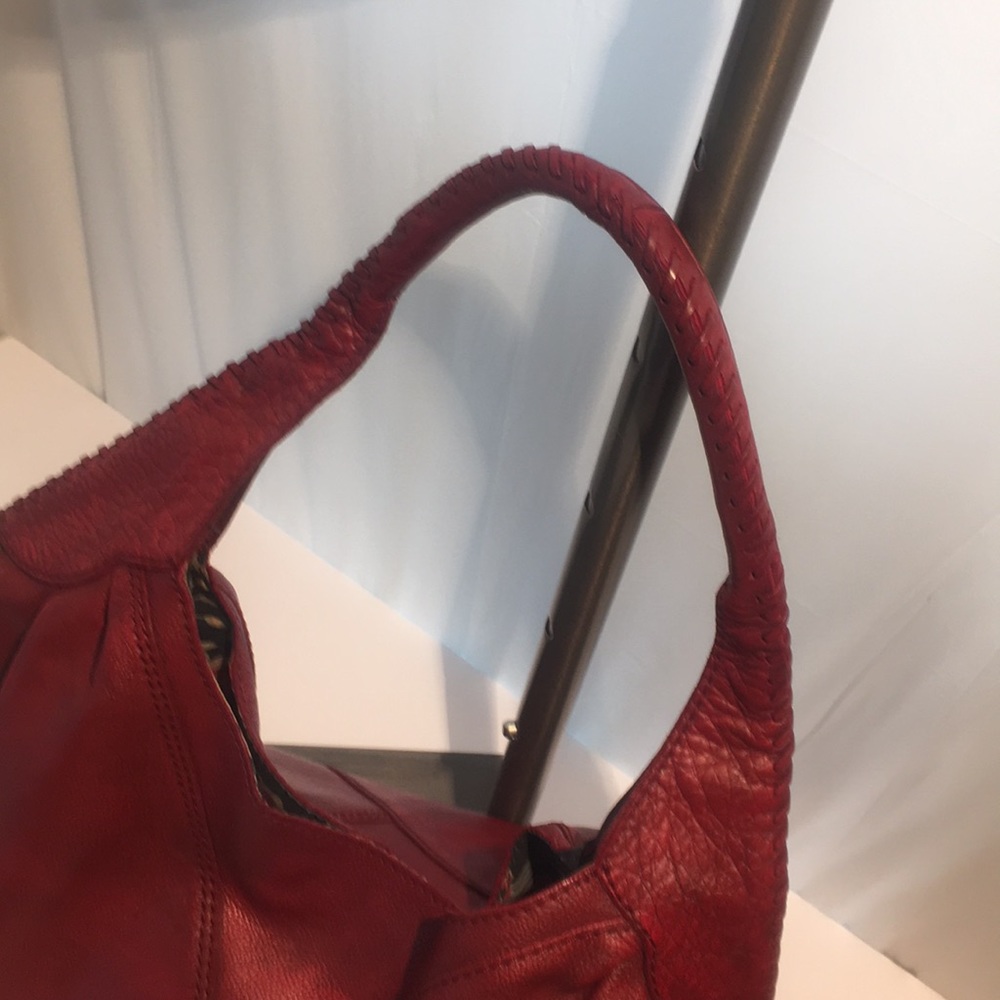 Lucky Brand Leather Hobo Bag Deep Red - Picture 4 of 15
